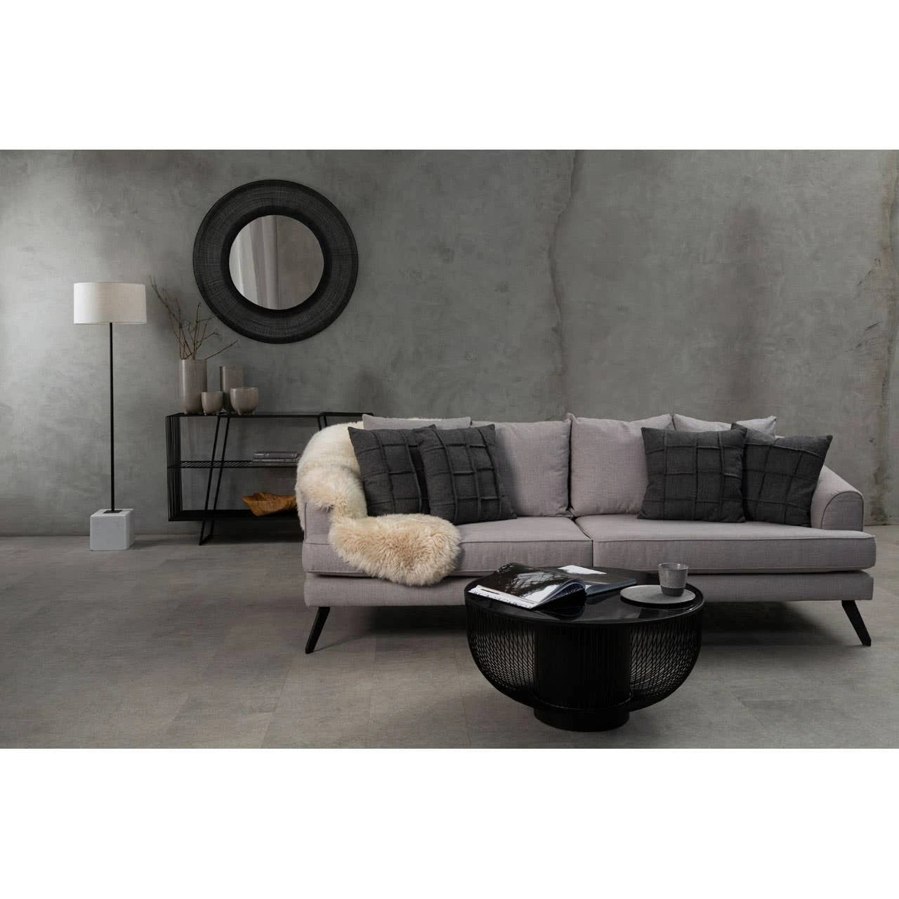 Trento Coffee Table with Black Glass Top