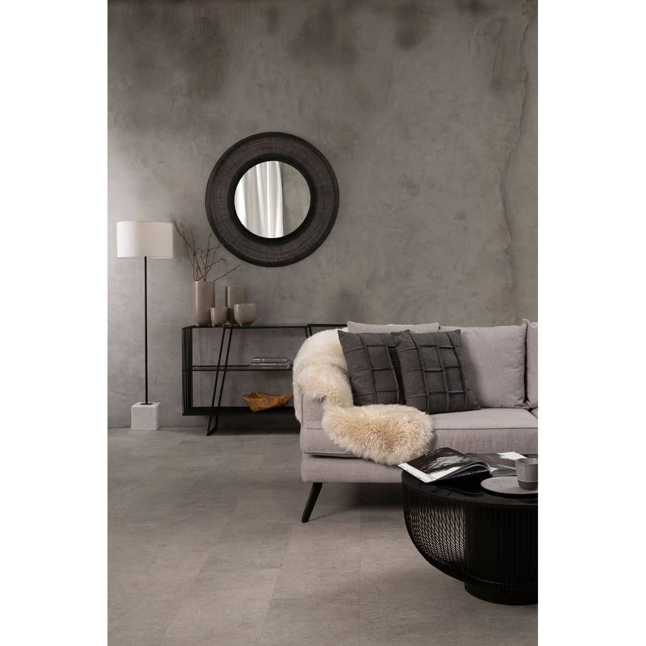 Trento Coffee Table with Black Glass Top