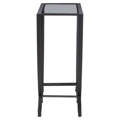 Trento Black Console Table with Grey Glass Top