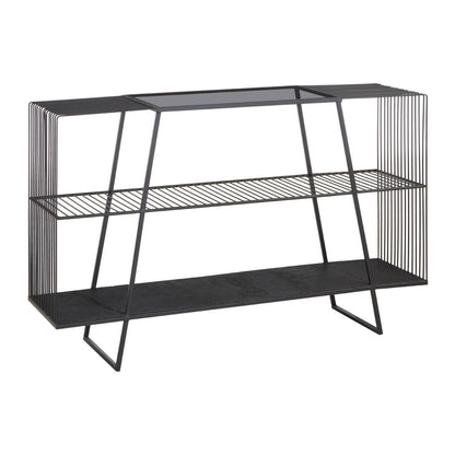 Trento Console Table With Grey Glass Top