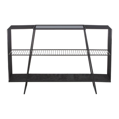 Trento Console Table With Grey Glass Top