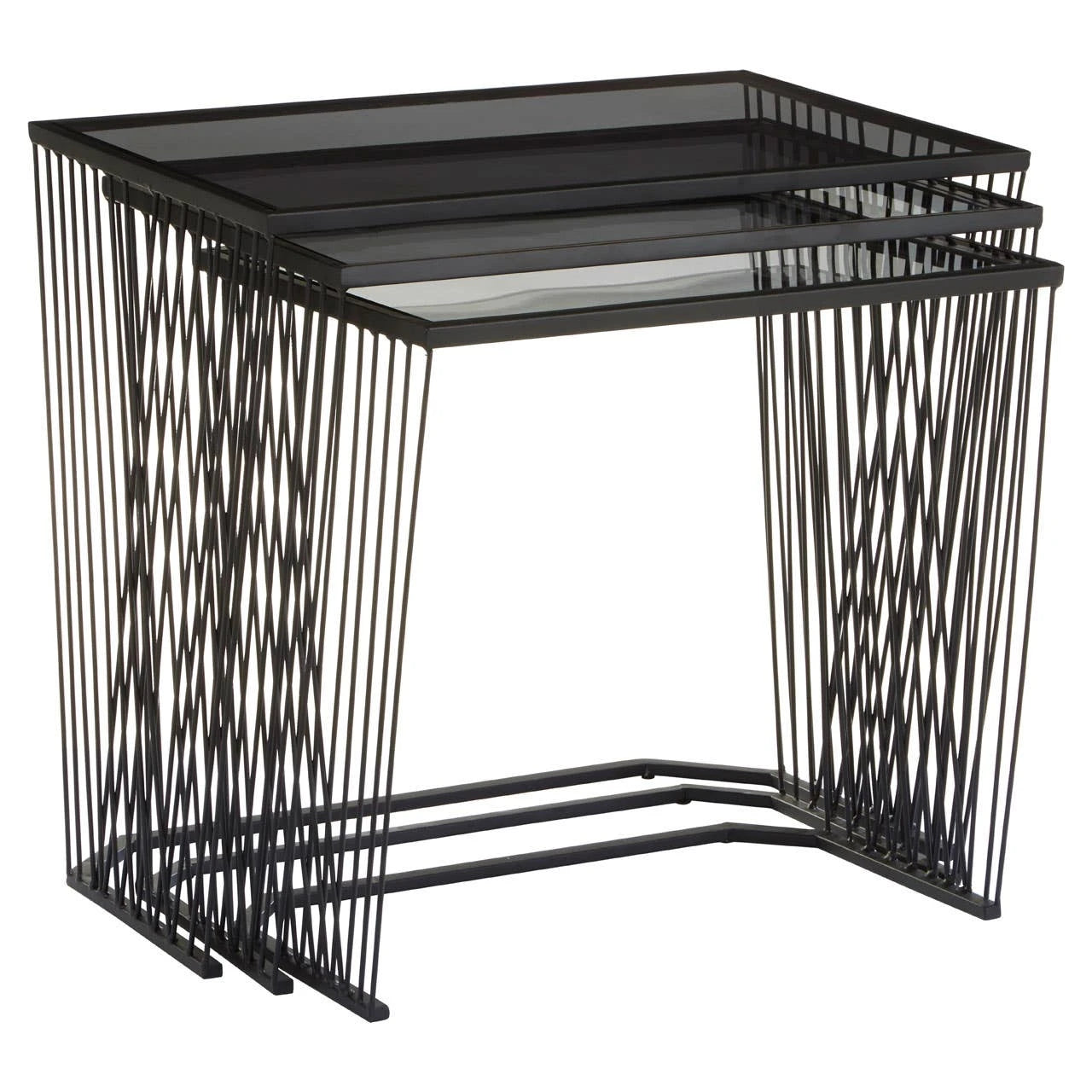 Trento Black Set Of 3 Nesting Side Tables
