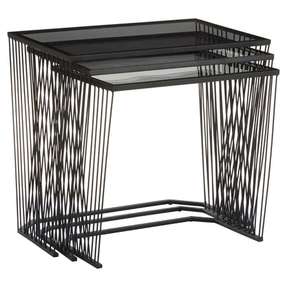 Trento Black Set Of 3 Nesting Side Tables