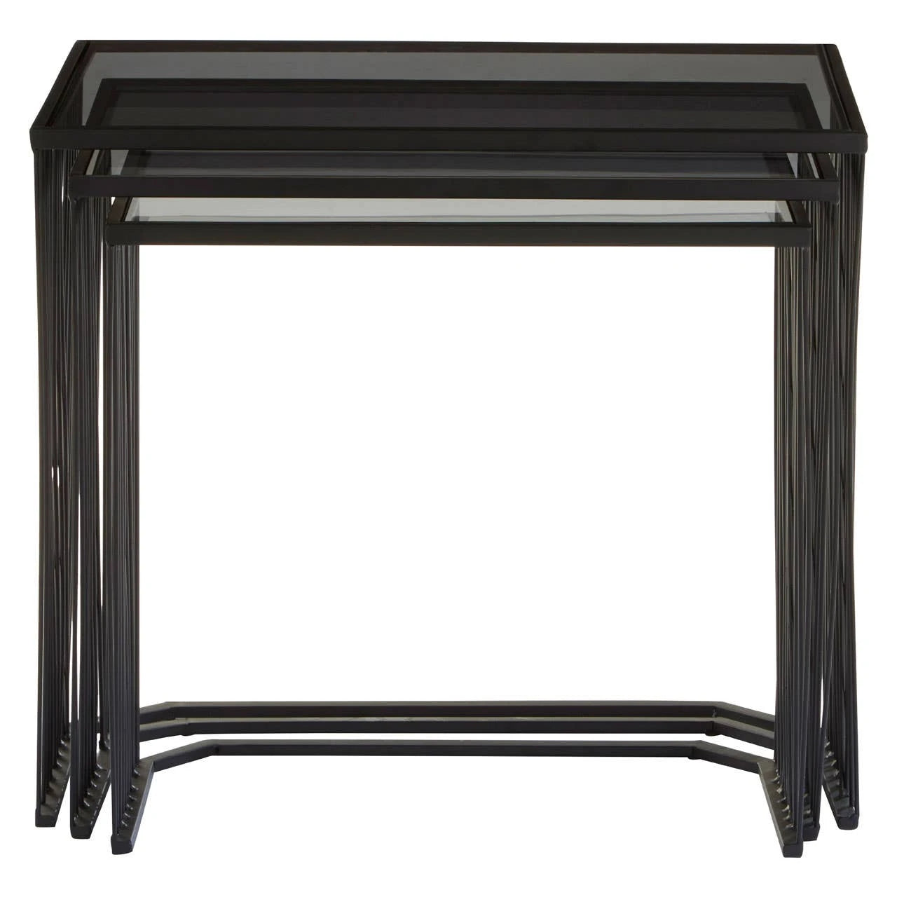 Trento Black Set Of 3 Nesting Side Tables