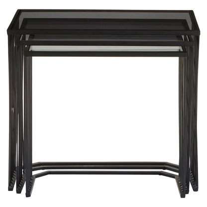 Trento Black Set Of 3 Nesting Side Tables