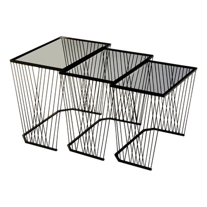 Trento Black Set Of 3 Nesting Side Tables