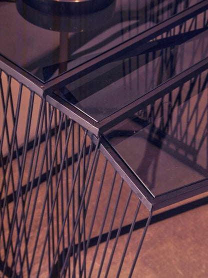 Trento Black Set Of 3 Nesting Side Tables