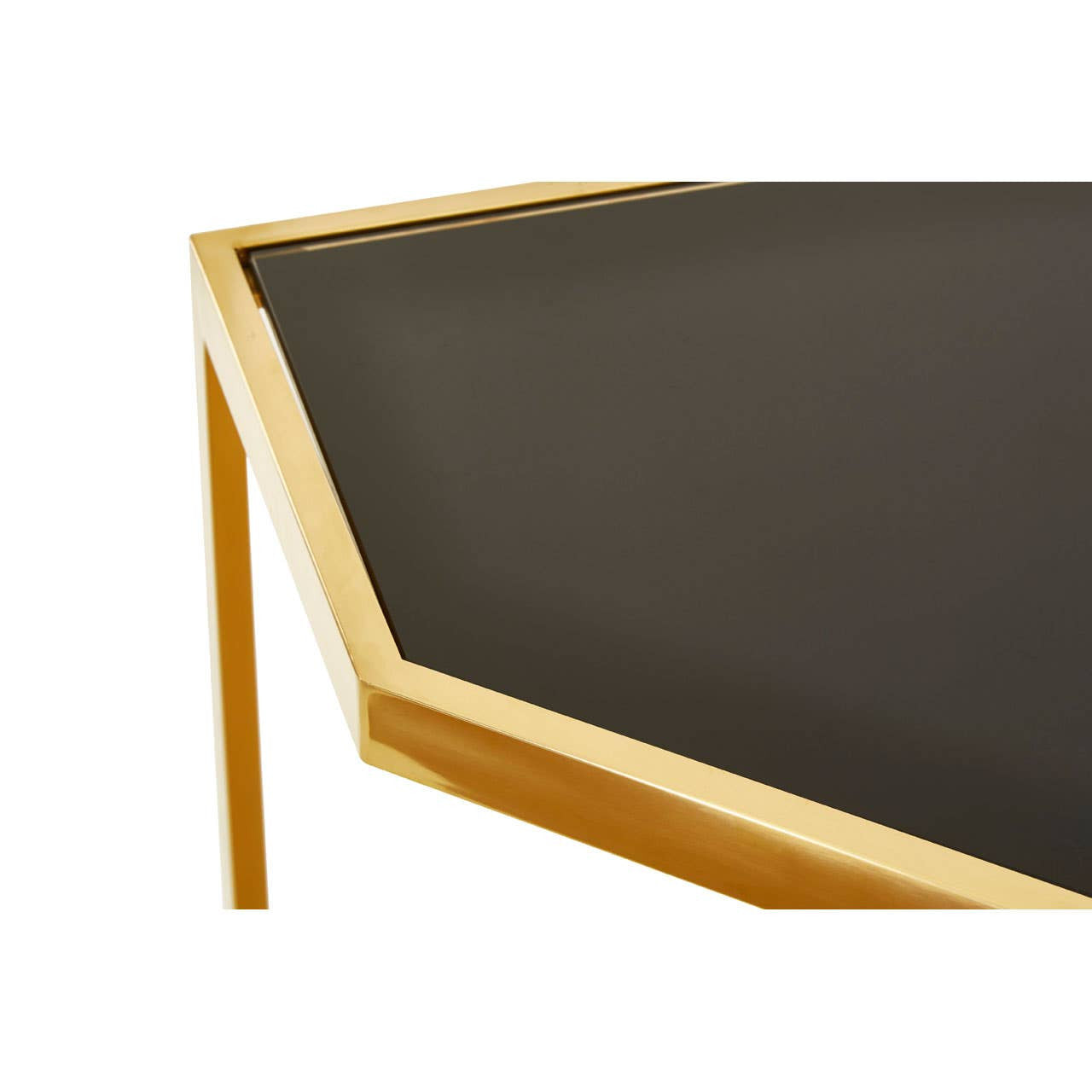 Horizon Black Tempered Glass Console Table