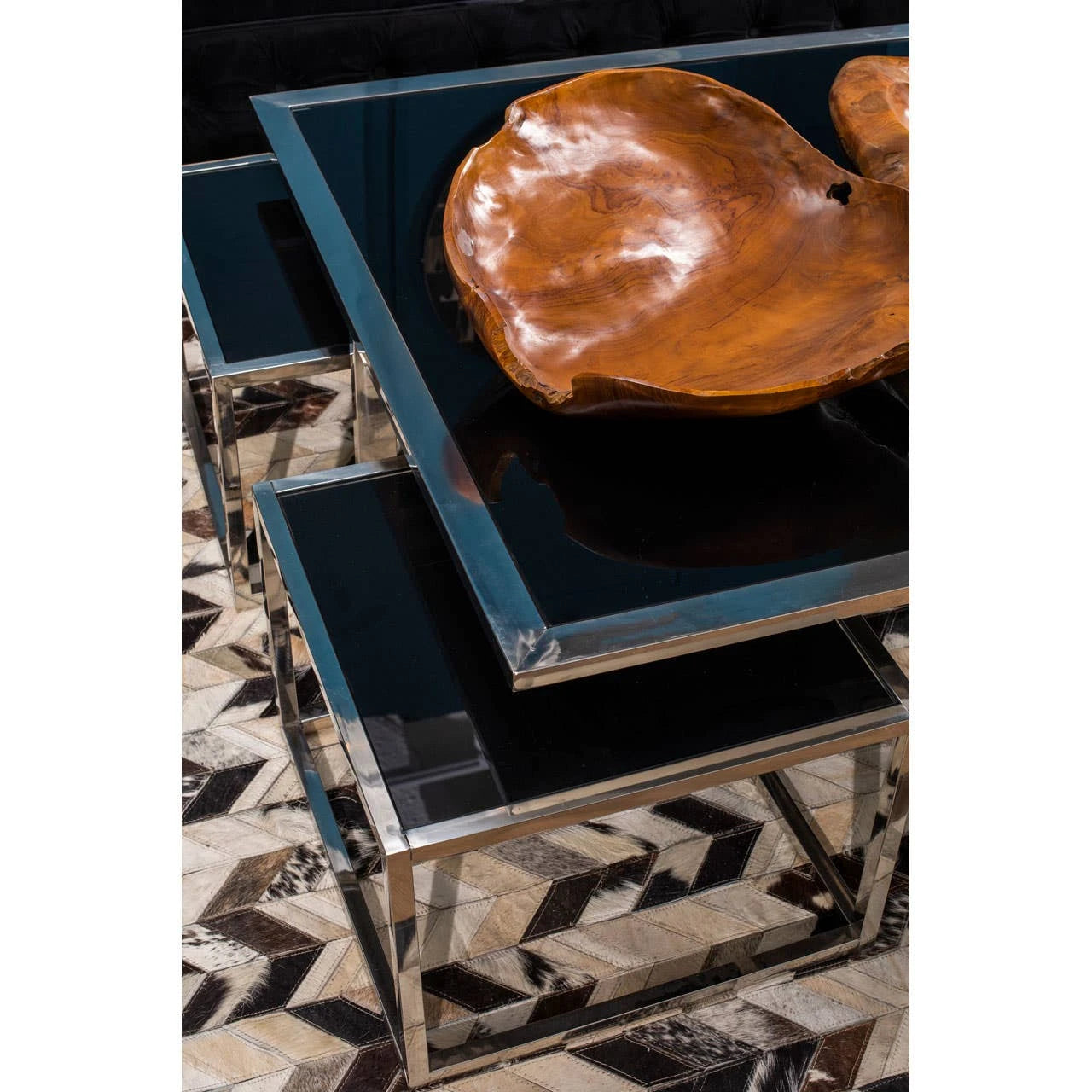 Horizon Silver Coffee Table And Stools Set