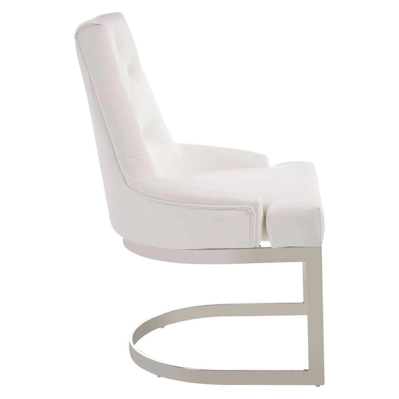 Azalea Tufted Ivory Faux Leather Dining Chair