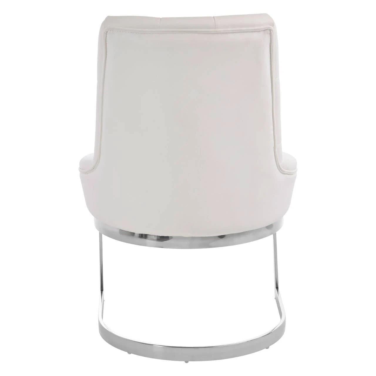 Azalea Tufted Ivory Faux Leather Dining Chair