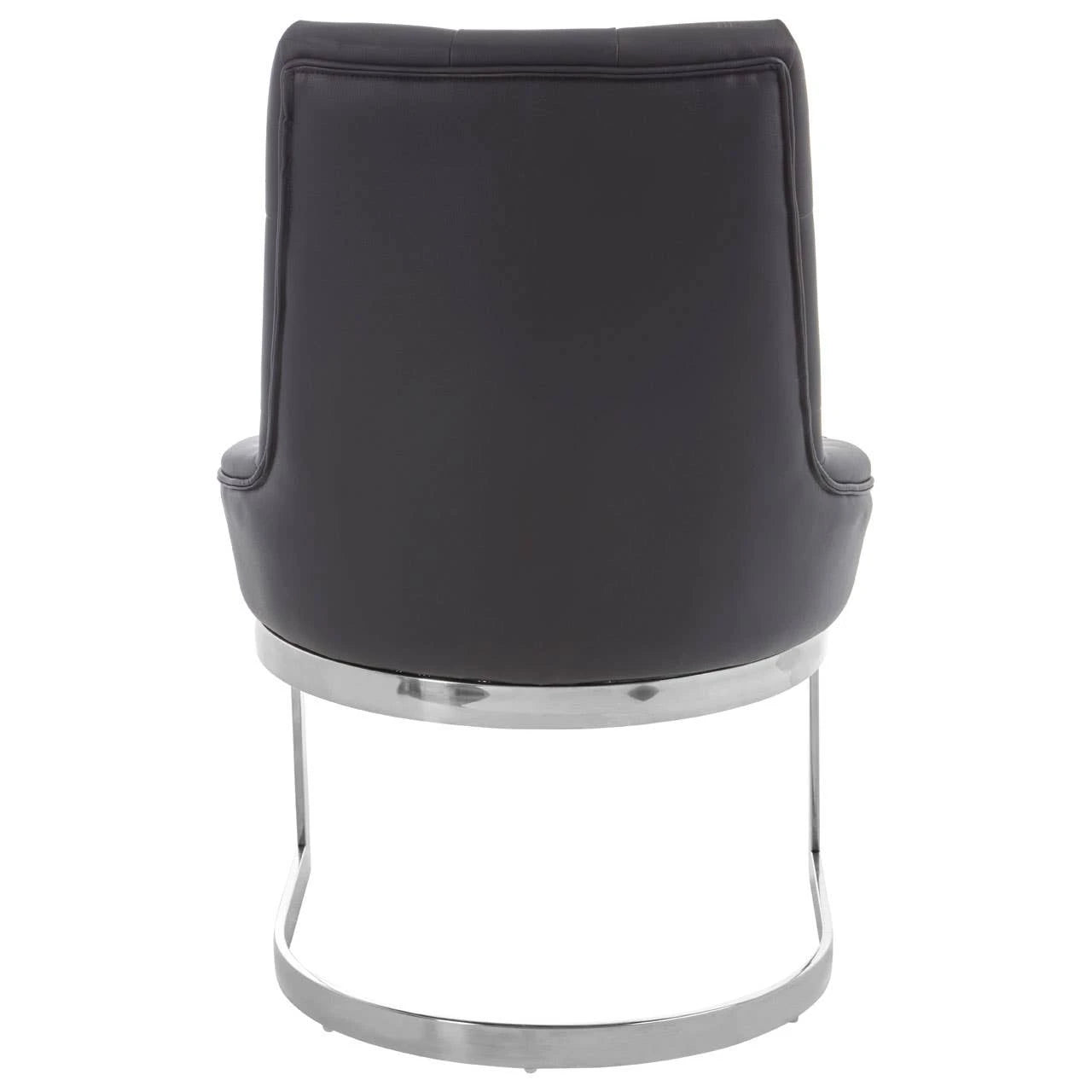 Azalea Tufted Black Faux Leather Dining Chair