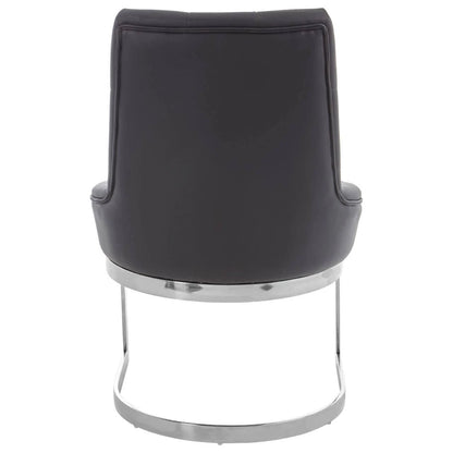 Azalea Tufted Black Faux Leather Dining Chair