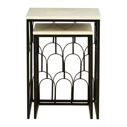 Templar Set Of 2 Marble Tops Side Tables