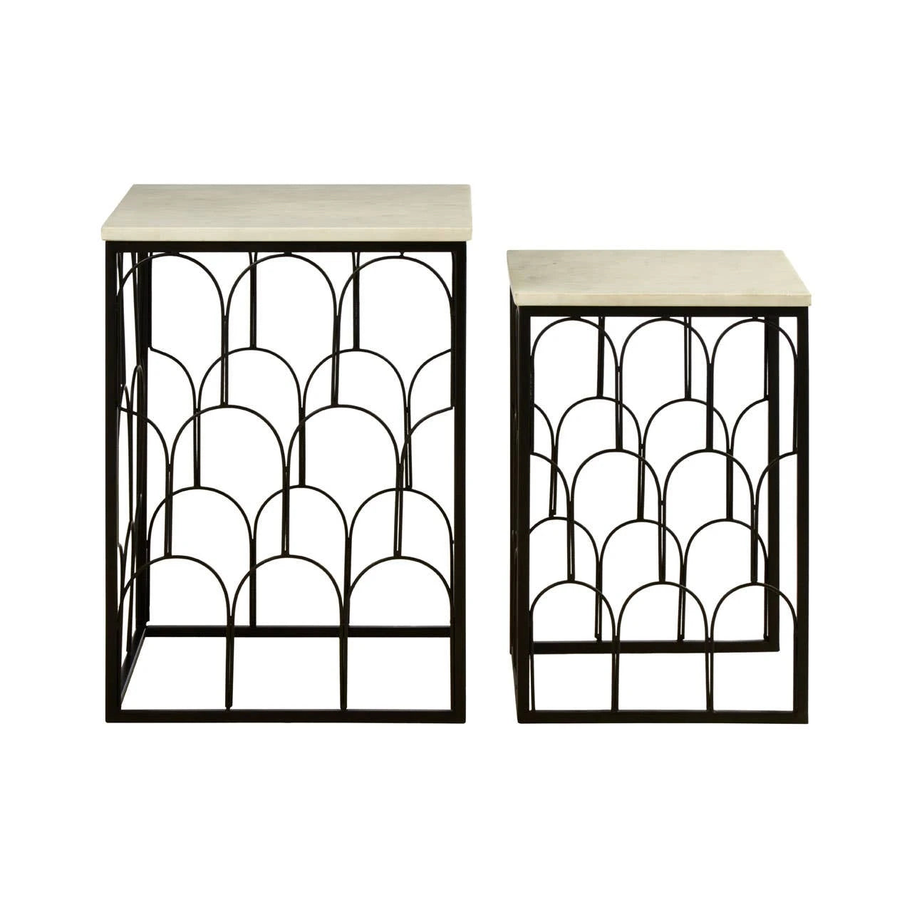 Templar Set Of 2 Marble Tops Side Tables