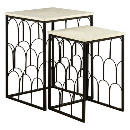 Templar Set Of 2 Marble Tops Side Tables