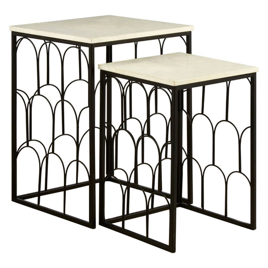 Templar Set Of 2 Marble Tops Side Tables