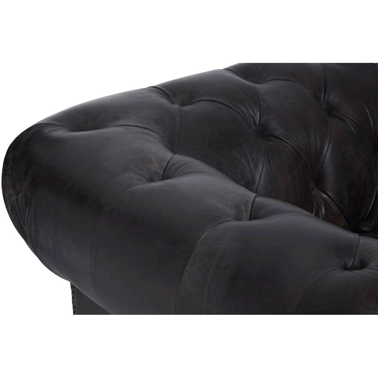 Victor Dark Grey Brown Leather Chesterfield Chair