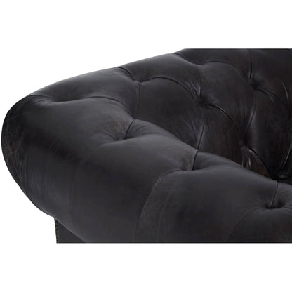 Victor Dark Grey Brown Leather Chesterfield Chair