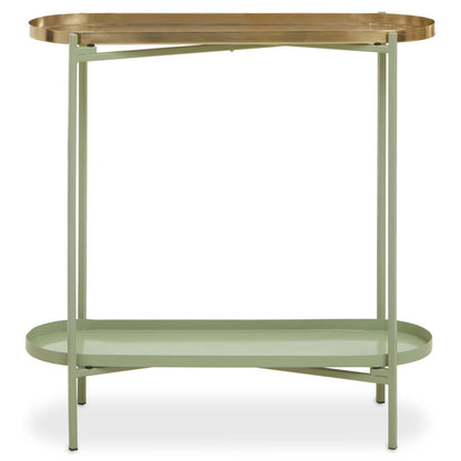 Sabia Green And Gold Iron Console Table