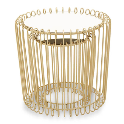 Avantis Set Of Two Champagne Wireframe Side Tables