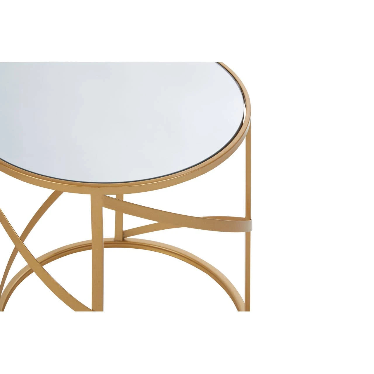 Avantis Set Of 2 Gold and Mirror Side Tables