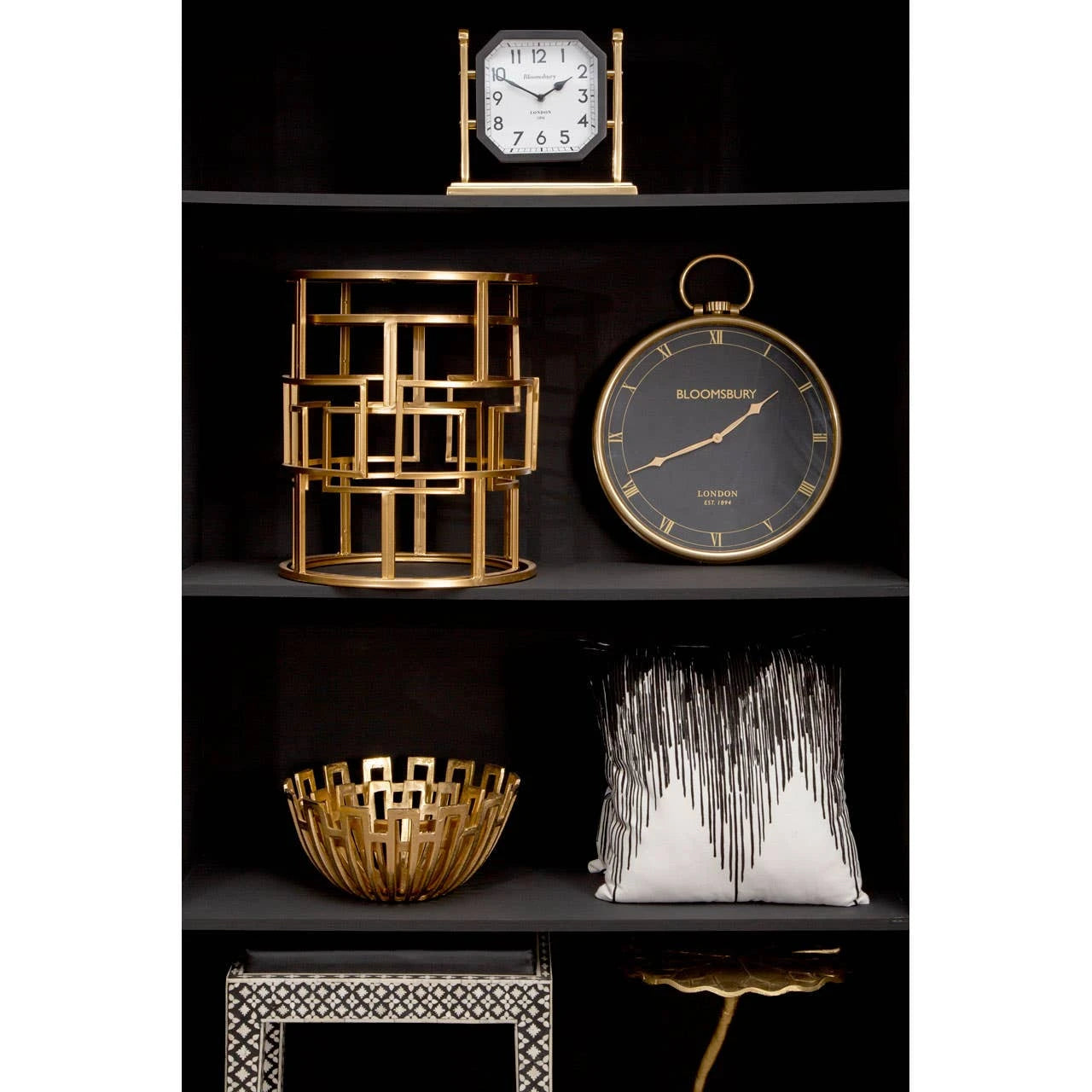 Avantis Set Of Two Gold Metal Round Side Tables