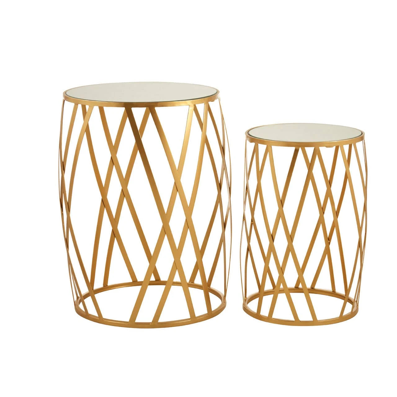 Avantis Set Of 2 Cross Design Side Tables