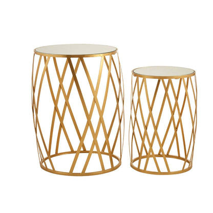 Avantis Set Of 2 Cross Design Side Tables