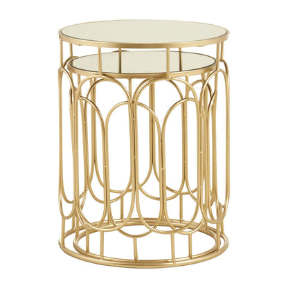 Avantis Set Of 2 Champagne Metal Side Tables