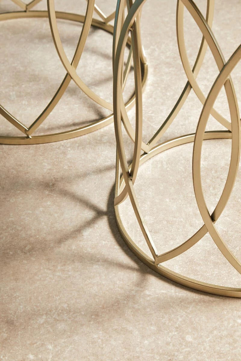 Avantis Set Of 2 Champagne Finish Side Tables