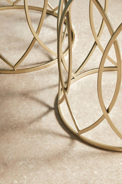 Avantis Set Of 2 Champagne Finish Side Tables