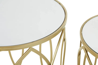 Avantis Set Of 2 Champagne Finish Side Tables