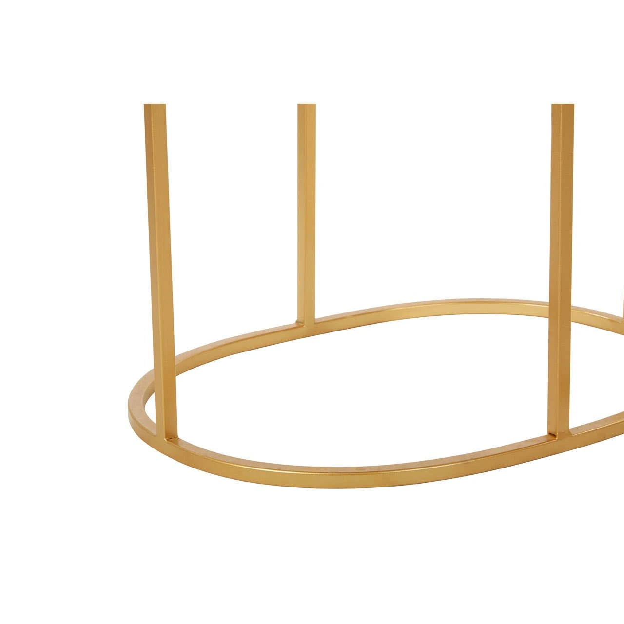 Avantis Gold Finish Set Of 2 Oval Side Tables