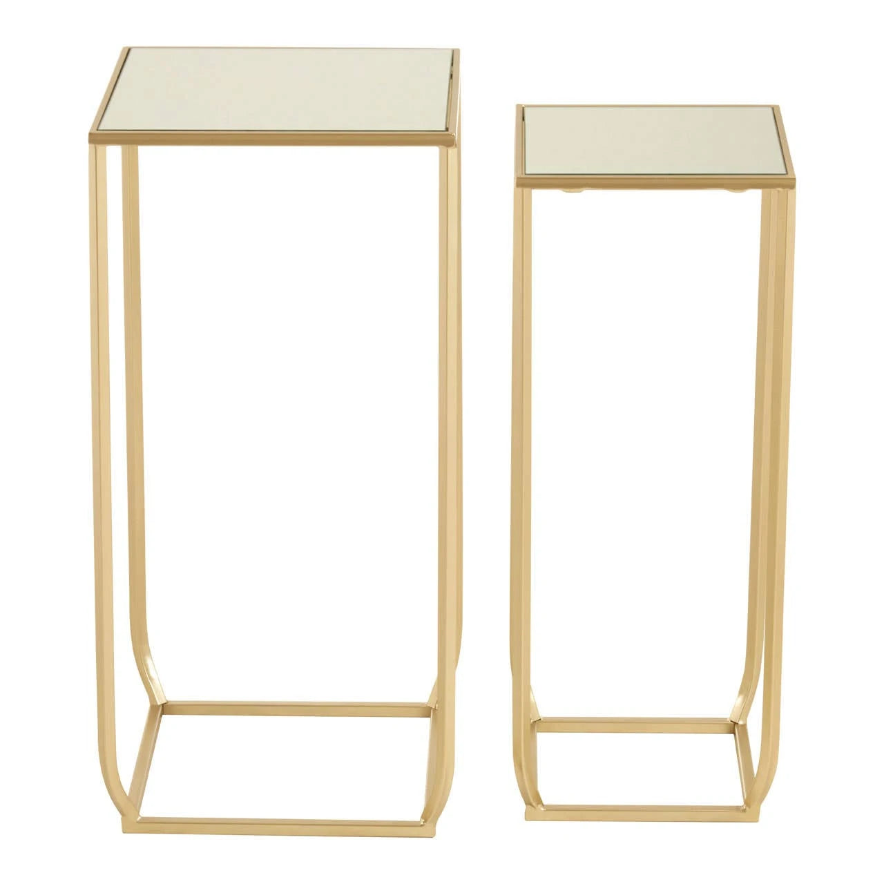 Avantis Set Of Two Champagne Gold Tall Side Tables