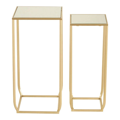 Avantis Set Of Two Champagne Gold Tall Side Tables