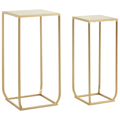 Avantis Set Of Two Champagne Gold Tall Side Tables