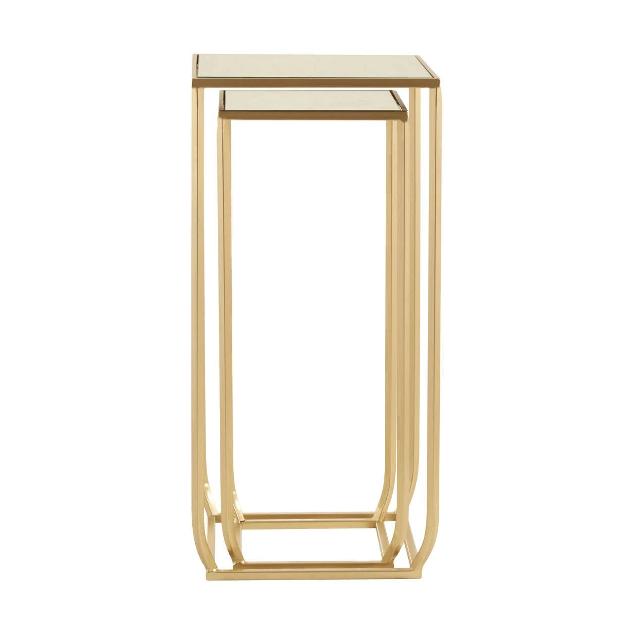 Avantis Set Of Two Champagne Gold Tall Side Tables