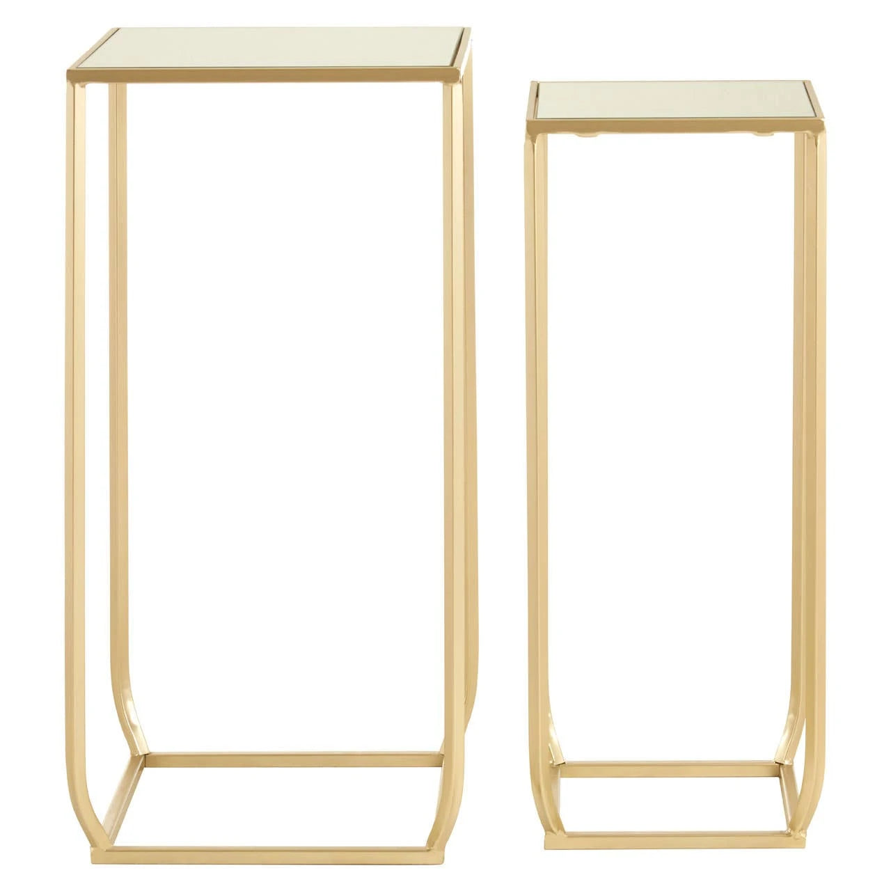 Avantis Set Of Two Champagne Gold Tall Side Tables