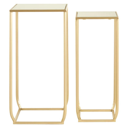 Avantis Set Of Two Champagne Gold Tall Side Tables