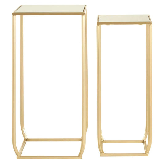 Avantis Set Of Two Champagne Gold Tall Side Tables