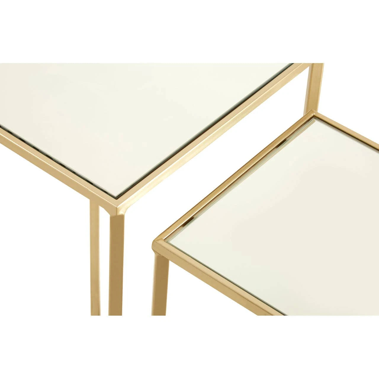 Avantis Set Of Two Champagne Gold Tall Side Tables
