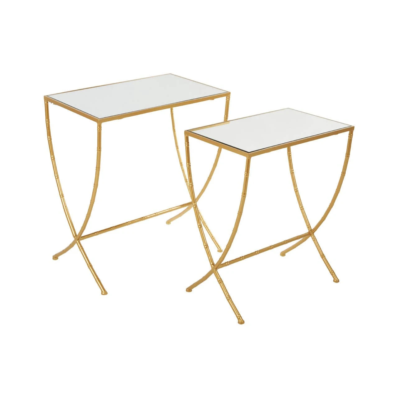 Avantis Set Of 2 Bamboo Design Side Tables