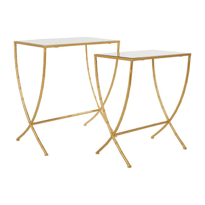 Avantis Set Of 2 Gold Finish Triangle Tables