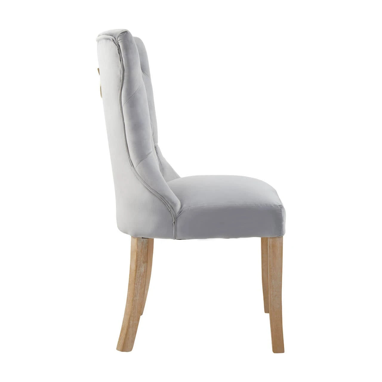 Kensington Townhouse Grey Velvet Buttoned Dining Chair