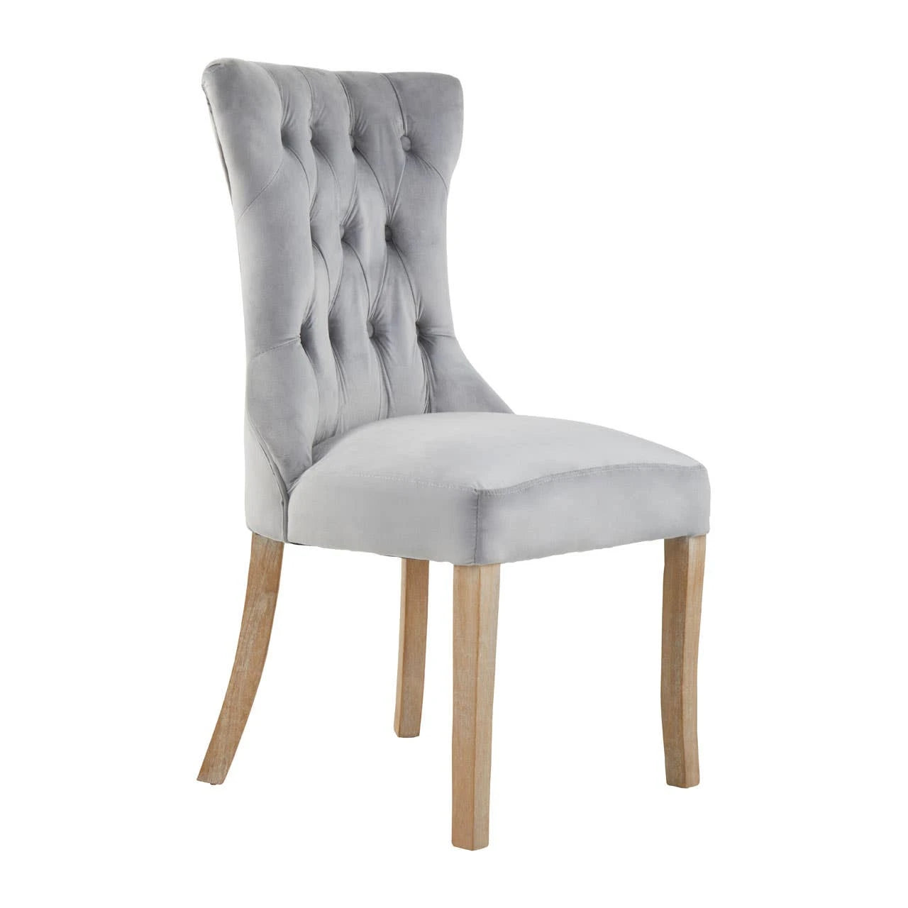 Kensington Townhouse Grey Velvet Buttoned Dining Chair