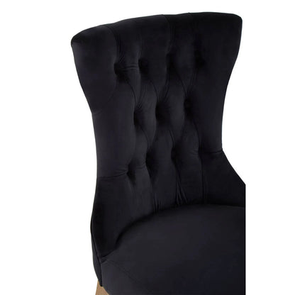 Kensington Townhouse Black Buttoned Dining Chair