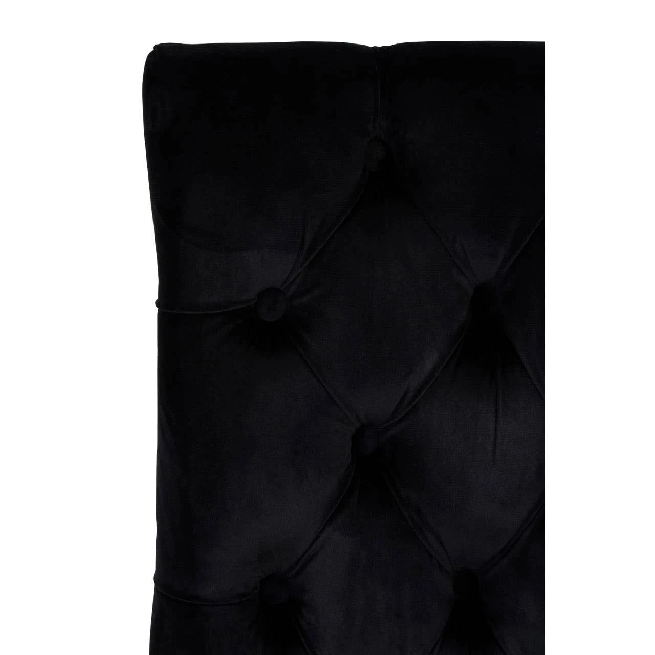 Kensington Townhouse Black Buttoned Dining Chair with Antique Legs
