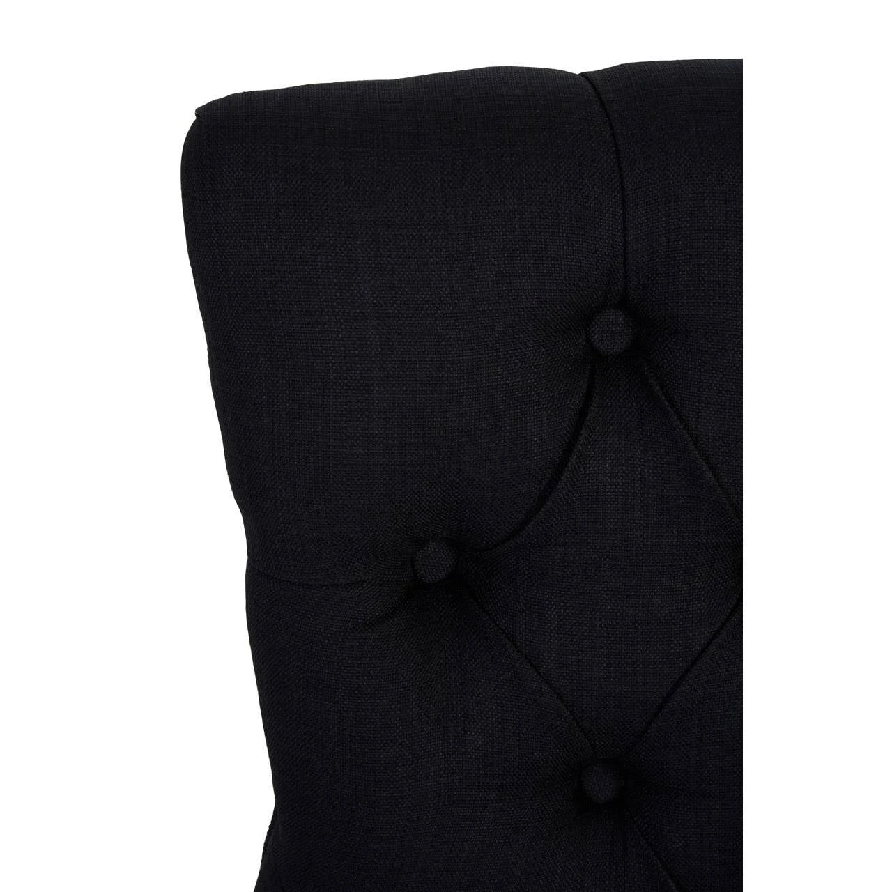 Kensington Townhouse Black Linen Studded Dining Chair