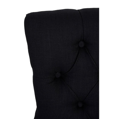 Kensington Townhouse Black Linen Studded Dining Chair